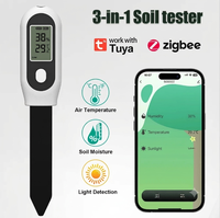 Capteur d'humidité du sol intelligent Tuya Zigbee, sans fil, avec mesure de la température, de l'humidité et de la luminosité, pour système d'arrosage automatique de jardin