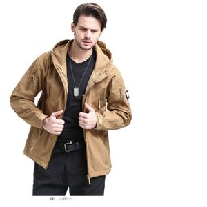 Veste softshell pour homme avec logo personnalisé, vêtements d'extérieur en toile, imperméable et coupe-vent, avec col montant, veste en polyester softshell - Product Image 2