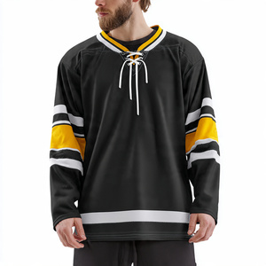Maillot de hockey sur glace à manches longues 100% polyester, vêtements d'entraînement, maillot de hockey personnalisé par sublimation - Product Image 2