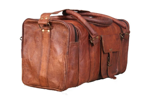 Sac de voyage vintage de haute qualité, sac de sport à bandoulière, sac de voyage en cuir de chèvre véritable - Product Image 3