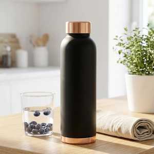 Botella de Agua Personalizada de Cobre Negro Mate de 32 Oz, Frasco Ayurvédico de Cobre Puro, Diseño Personalizado, Regalo Empresarial, a Prueba de Fugas - Product Image 2