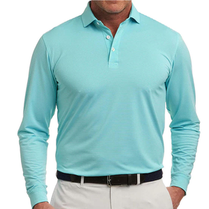 Polo à manches longues pour homme, personnalisé, respirant, à séchage rapide, en tricot boutonné, de haute qualité, avec poche, t-shirts polo pour homme - Product Image 6