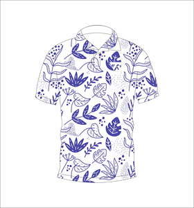 Men’s <b>White</b> Blue Botanical Leaf Print <b>Polo</b> Shirt Casual Summer Short Sleeve Golf Fashion Shirt - Product Image 4