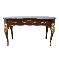 Muebles de oficina de estilo francés, escritorio de reproducción antiguo, escritorio tallado en madera para oficina en casa, hecho en Indonesia