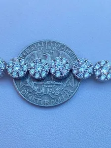 Bracelet tennis en moissanite taille ronde 6,5 carats avec sertissage griffe en argent sterling plaqué or blanc 14 carats pour femme 7,5 pouces - Product Image 3
