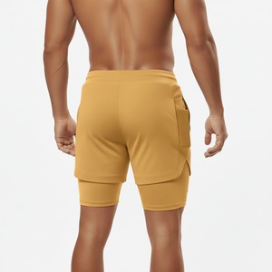 Pantalones Cortos Deportivos de Secado Rápido 2 en 1 de Doble Capa para Hombre, Cintura Media, para Gimnasio, Entrenamiento, Running, Fitness, Personalizables - Product Image 2