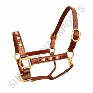 SIE - Cabestro Ajustable de Cuero Genuino Negro y Blanco para Exhibición Ecuestre, Doble Capa Acolchada Premium con Herrajes de Latón - Product Image 3