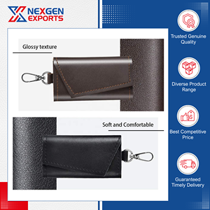 Portefeuille porte-clés en cuir PU multifonctionnel, taille personnalisée, qualité exceptionnelle, directement de l'usine, origine Inde. - Product Image 4