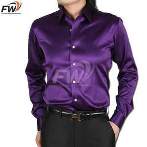 Camisas de Trabajo Clásicas de Satén para Hombre, Color Verde, Lisas, de Seda, Transpirables, Estilo Formal para Otoño, Ropa de Moda Masculina - Product Image 4