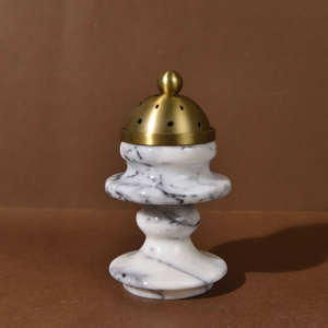 เตาเผาบัคฮูร์หินอ่อนสีเบจ ตกแต่งบ้านด้วยหยกธรรมชาติสไตล์ใหม่ เตาเผาเครื่องหอมหินอ่อน - Product Image 1