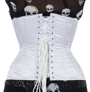 Corsé blanco bajo el busto para mujer, faja moldeadora de control firme con 5 botones, faja de acero para cintura, control de abdomen, bustier - Product Image 3