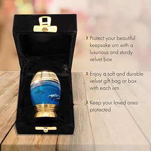 Decorative Brass <b>Keepsake</b> Ash Urn Funeral <b>Memorial</b> Container Featuring Polished Exterior And Premium Artistic Appeal - Product Image 1