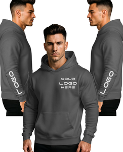 Custom Front Unisex Hoodie 100% Cotton French Terry 370g Regular Fit Casual Autumn Wear Heat Transfer Printed OEM Made Custom - Product Image 2