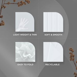 150 Fogli di Carta Velina Bianca 14x20 Pollici, Carta da Regalo Natalizia, Decorazioni Natalizie, Confezione Fai-da-Te per Sacchetti Regalo, 100% Carta Bianca - Product Image 3