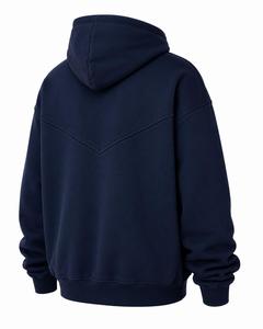 Sweat à capuche unisexe personnalisé surdimensionné en Spandex/Coton bleu, imprimé sur le devant, en molleton épais, avec poche, style streetwear, séchage rapide - Product Image 3