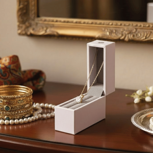 Caja de Joyería Pequeña de Cartón Kraft Rosa al por Mayor |   Caja de Regalo Ecológica de Papel para Collares, Anillos y Embalaje Elegante y Económico - Product Image 2