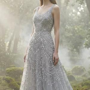 Vestidos de Noche de Lujo Estilo Dubái con Cuentas Hechas a Mano, Venta al Por Mayor, Fabricante Profesional de Ropa de Noche - Product Image 1