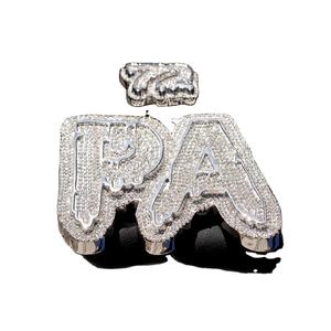Lujo hombres 925 plata esterlina Iced VVS Moissanite diamante colgante personalizado Hip Hop estilo chapado en oro fino encantos fiestas - Product Image 5