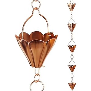 Cadena de Lluvia Metálica Artesanal para Exteriores, Decoración de Jardín, Patio y Paisaje, Adorno Moderno para el Hogar - Product Image 2