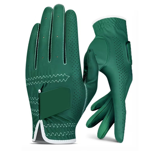 Gants de golf personnalisés en gros avec logo, verts, antidérapants, respirants, à enfiler, en cuir de Cabretta souple de qualité supérieure, pour main gauche - Product Image 1