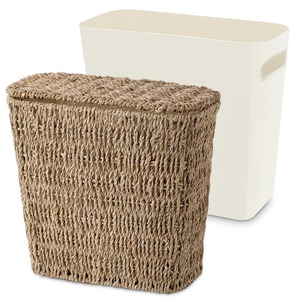 Cesto de basura de junco marino tejido, cesta de almacenamiento hecha a mano, venta al por mayor, ecológico, hecho en Vietnam - Product Image 2