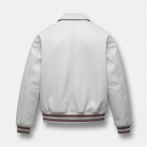 Custom applique <b>leather</b> bomber <b>jacket</b> designed for hip hop style made with waterproof breathable fabric suitable for winter wear - Product Image 2