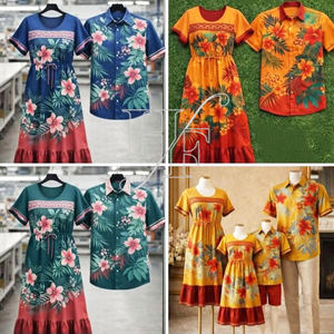 Camisa de Hombre con Estampado Tribal Polinesio Personalizado, Vestido Mumu de Micronesia, Conjuntos a Juego para Parejas, Muumuu Micronésico - Product Image 4