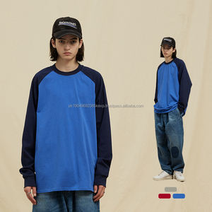 280gsm alta calidad 100% algodón peinado cuello redondo ropa manga raglán personalizado 100% algodón, camiseta para hombres, ajuste suelto - Product Image 1