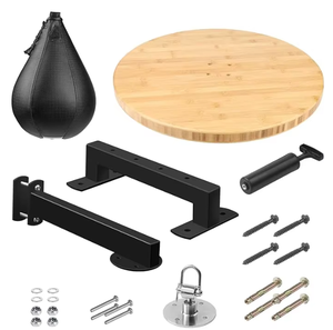 Pedestal Punching Bag Mount Kit With Wooden Base And Adjustable Height Bracket For Adult <b>Boxing</b> Training Speed Bags Collection - Product Image 1