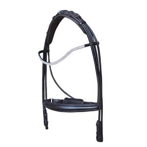 Brida de caballo de cuero genuino negro completo Inglés con diamantes de imitación cristal Bling almohadilla suave diseño brillante cómodo para el caballo - Product Image 1