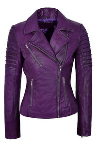 Nouvelle veste en cuir véritable pour femme, élégante et de haute qualité, avec deux poches zippées sur le côté, veste en cuir de motard pour femme - Product Image 2