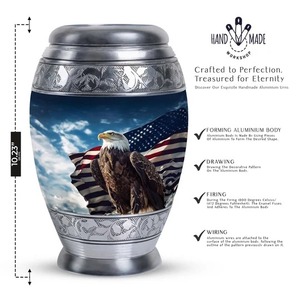Urna Funeraria de Aluminio Hecha a Mano con Diseño de Pavo Real, Urna Conmemorativa Plateada para Adultos, Urna Decorativa Clásica de Aluminio para Recuerdos - Product Image 3