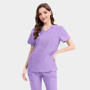 Universal High Quality Unisex Scrub Sets Needle Detection Seamless Fusing Made Woven Elastic Fabric (4-way Stretch) Custom - Product Image 5