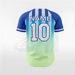 Camiseta de Béisbol Sublimada Personalizada con Diseño a Rayas, Malla Transpirable, Manga Corta, Unisex, Ropa Deportiva para Adultos, Número 10 - Product Image 3