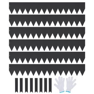 Lot de 6 bordures de jardin en acier de 40 po de long x 6 po de haut avec 8 clips, bordures pliables à marteler, bordures manuelles - Product Image 1