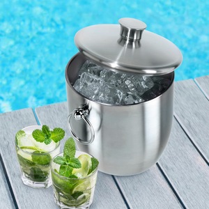 Seau à glace en acier inoxydable de qualité supérieure avec couvercle et pince, refroidisseur à glace à double paroi pour la maison, le bar, l'hôtel, le restaurant, les fêtes - Product Image 6
