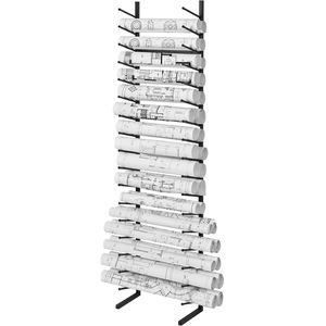 Espositore Verticale a 16 Livelli per Blueprint, Porta Poster Sospeso, Porta Rotoli (2 Rotoli) per Organizzazione Riviste - Product Image 3