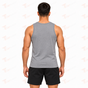 Men's <b>Yellow</b> Sleeveless <b>Tank</b> <b>Top</b> O-Neck Sporty Breathable Polyester Workout Gym Vest Front Logo Print Men Gym <b>Tank</b> <b>Top</b> - Product Image 4