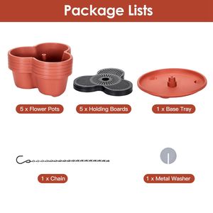 Torre da Giardino Verticale a 5 Livelli Impilabile per Esterni, Fioriere per Fragole, Fiori, Erbe e Verdure - Product Image 2