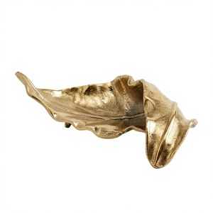 Antique Gold Textured <b>Rectangle</b> Decorative Tray with Handles Aluminum Serving Tray for <b>Coffee</b> <b>Table</b> Home Decor - Product Image 3