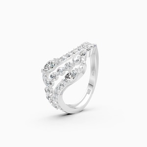 แหวนเพชรริปเปิลชายน์ 0.85 กะรัต เพชรเลี้ยงในห้องปฏิบัติการ ประดับด้วยทอง 9K สีเหลือง ขาว และโรสโกลด์ - Product Image 2