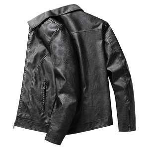 Blouson en cuir vintage pour homme, style motard, décontracté et tendance, pour l'hiver 2026, taille adulte, idéal printemps-automne - Product Image 5