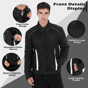 Men's Breathable Mesh Motorcycle Riding <b>Jacket</b> Full Sleeve Reflective Logo Windproof <b>Racing</b> <b>Jacket</b> for All Seasons - Product Image 2