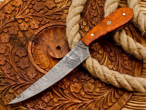 Custom Handmade Damascus Steel Chef Fillet <b>Knife</b> | 8" Ambidextrous Wood Handle Multi-Purpose Fishing <b>Kitchen</b> <b>Knife</b> Best Gift for - Product Image 2