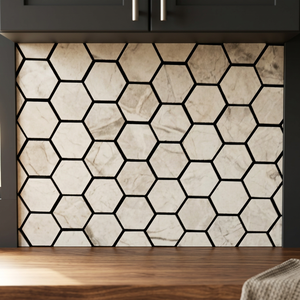Mosaïque en porcelaine à glaçure métallique brillante, résistante à l'usure et imperméable, au design moderne, en forme de losange hexagonal linéaire carré, effet brique. - Product Image 6