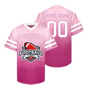 Custom Sublimated American Football Jersey V-Neck <b>Short</b> Sleeve <b>Mesh</b> Breathable Team Name Number Printed Unisex Adult All Seasons - Product Image 4