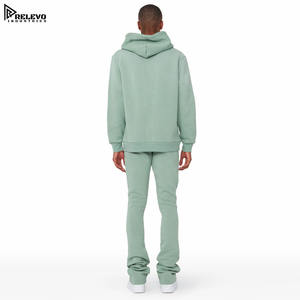 ชุดวอร์มลำลองผู้ชายทรงปกติ ผ้าฝ้าย 100% ระบายอากาศ แห้งเร็ว น้ำหนักเบา มีเชือกผูก ปิดด้วยเชือกผูก เหมาะสำหรับฤดูหนาว ชุด 2 ชิ้น - Product Image 2