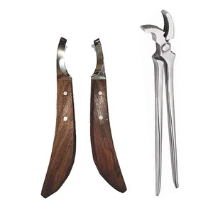 Coupe-ongles pour chevaux de 14 pouces, kit professionnel de coupe de sabots avec pince à sabots à mâchoires courbées et ensemble de couteaux de fermeur, en acier robuste - Product Image 3