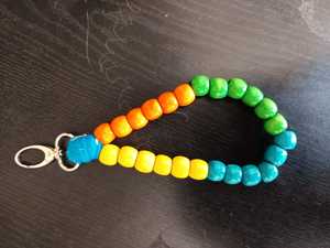 Porte-clés coloré bohème en perles de bois faites à la main, pendentif, breloque de sac, décoration d'intérieur, cadeau - Product Image 2