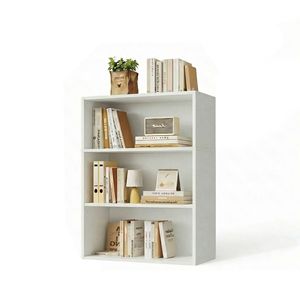 Librero Alto de 3 Niveles, 40 Pulgadas, Estantería Abierta para Almacenamiento en el Hogar, Oficina, Sala de Estar, Dormitorio - Blanco - Product Image 1